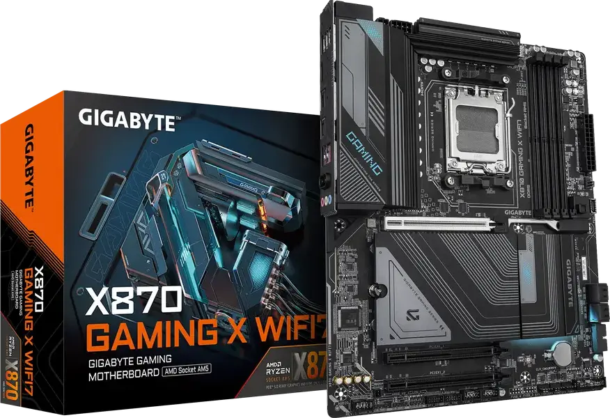 Gigabyte X870 GAMING X WIFI7 Motherboard AM5 ATX AMD X870 Chipset DDR5 8000MHz OC 256GB RAM PCIe 5.0 M.2 WiFi 7 Bluetooth 5.4 2.5GbE Ethernet