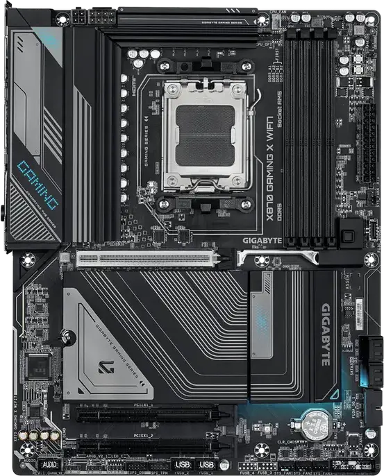 Gigabyte X870 GAMING X WIFI7 Motherboard AM5 ATX AMD X870 Chipset DDR5 8000MHz OC 256GB RAM PCIe 5.0 M.2 WiFi 7 Bluetooth 5.4 2.5GbE Ethernet