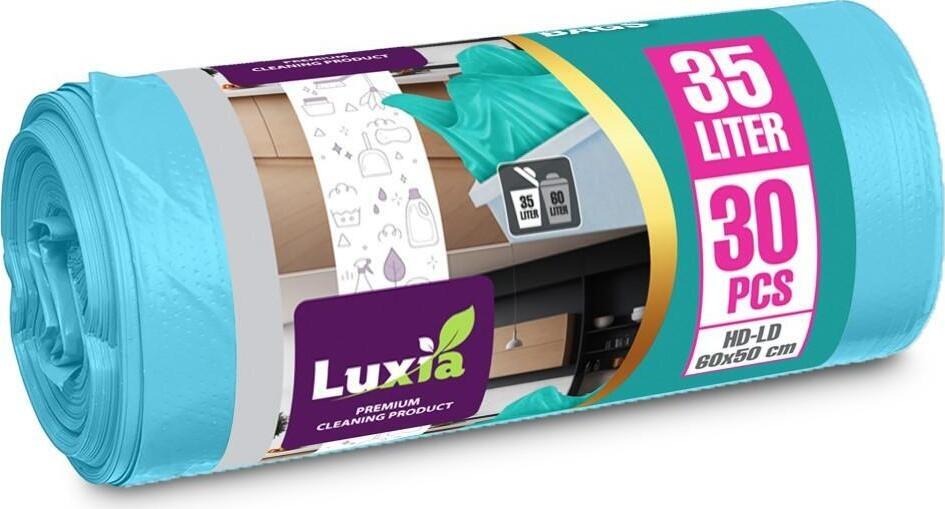 LUXIA Pungi p/u gunoi cu urechi 35 L 30 buc. turcoaz LUX-4014  /28