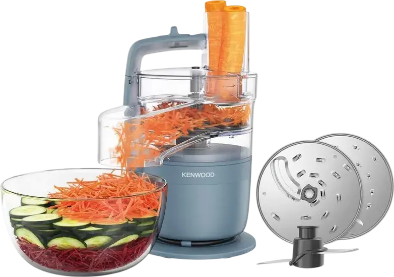 Kenwood MultiPro Go FDP 23.140GY Food Processor, 650W, 1.3L Plastic Bowl, Stainless Steel Blades, Chopping Slicing Shredding Functions, Express Serve