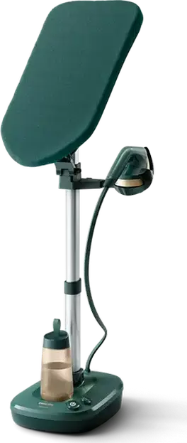Philips AIS6020/70 All-in-One 6000 Series Upright Garment Steamer, 1800W, 6 bar Pressure, 1.1L Tank, Ceramic Soleplate, Multi-angle Board, Dark Green
