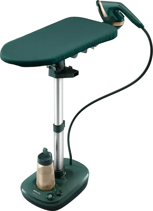 Philips AIS6020/70 All-in-One 6000 Series Upright Garment Steamer, 1800W, 6 bar Pressure, 1.1L Tank, Ceramic Soleplate, Multi-angle Board, Dark Green