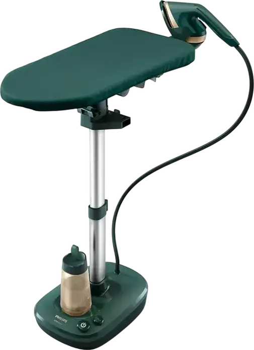 Philips AIS6020/70 All-in-One 6000 Series Upright Garment Steamer, 1800W, 6 bar Pressure, 1.1L Tank, Ceramic Soleplate, Multi-angle Board, Dark Green