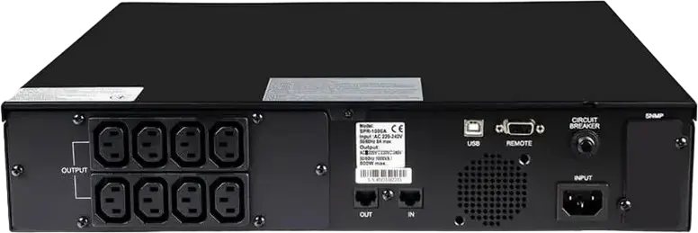 PCM SPR-1000 Line-Interactive UPS 1000VA Tower/Rackmount Uninterruptible Power Supply, 9x IEC C13/C19 Outlets, LCD Display, USB & Remote Port, Black