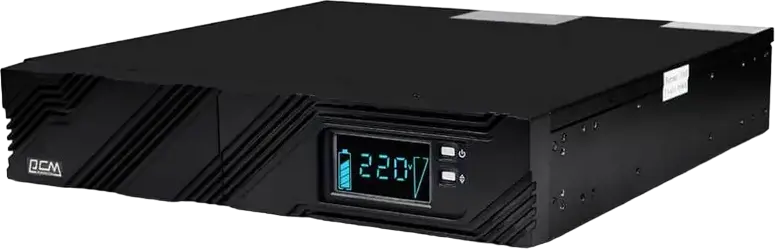 PCM SPR-1000 Line-Interactive UPS 1000VA Tower/Rackmount Uninterruptible Power Supply, 9x IEC C13/C19 Outlets, LCD Display, USB & Remote Port, Black