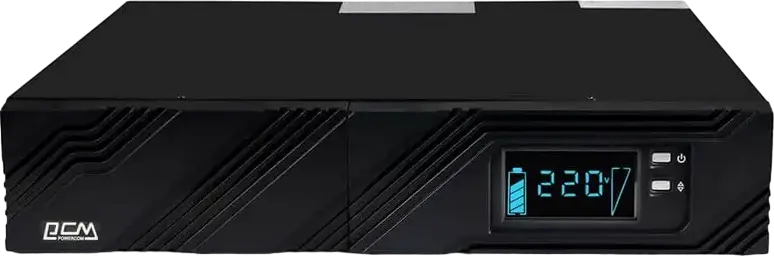 PCM SPR-1000 Line-Interactive UPS 1000VA Tower/Rackmount Uninterruptible Power Supply, 9x IEC C13/C19 Outlets, LCD Display, USB & Remote Port, Black