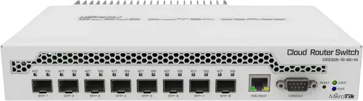 Switch de rețea MikroTik CRS309-1G-8S+IN, Alb