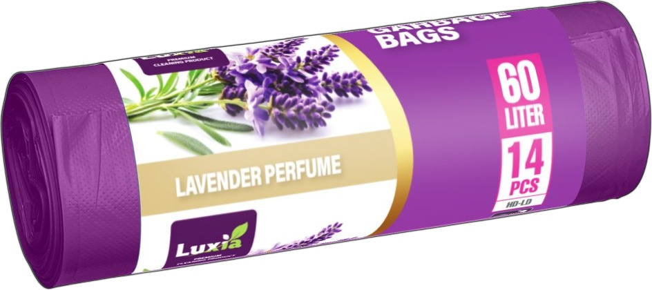 LUXIA Pungi p/u gunoi cu urechi 60 L 14 buc. cu aroma lavanda (violet) LUX-4077  /30