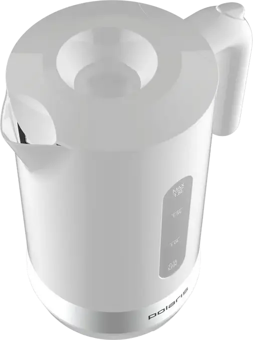 Fierbator electric Polaris PWK 1803C, Capacitate 1.8 L, Putere 2200 W, Sistem de umplere Water Way Pro, Filtru anti-calcar, Corp din plastic Alb