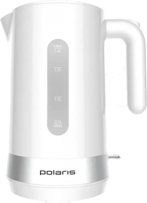 Fierbator electric Polaris PWK 1803C, Capacitate 1.8 L, Putere 2200 W, Sistem de umplere Water Way Pro, Filtru anti-calcar, Corp din plastic Alb