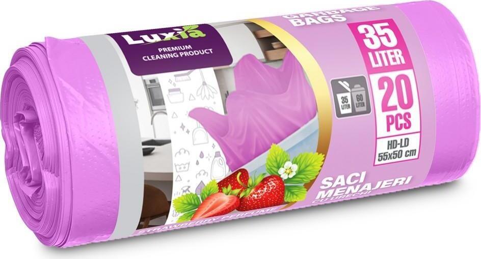 LUXIA Pungi p/u gunoi cu urechi 35 L 20 buc. cu aroma capsuni LUX-4015  /45