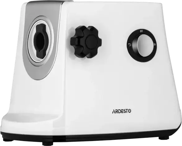 Ardesto MGA-1750R Electric Meat Grinder, 1600W Max Power, 1.6 kg/min Capacity, Reverse Function, 3 Grinding Plates, White and Stainless Steel