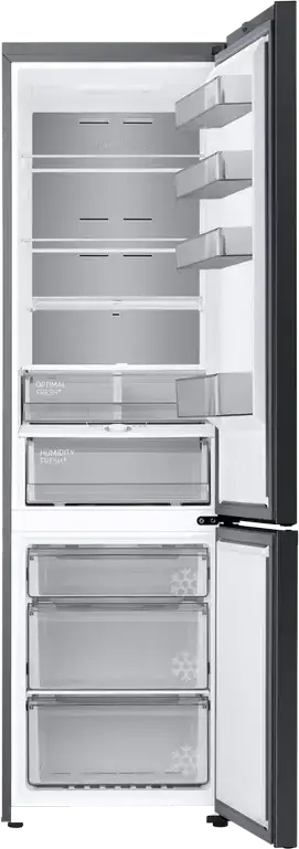 Samsung RB38C7B4EB1 Combi Refrigerator, No Frost, Digital Inverter, SpaceMax, 390L Net Volume, AI Energy Mode, SmartThings, Black, 203x59.5x65.8 cm