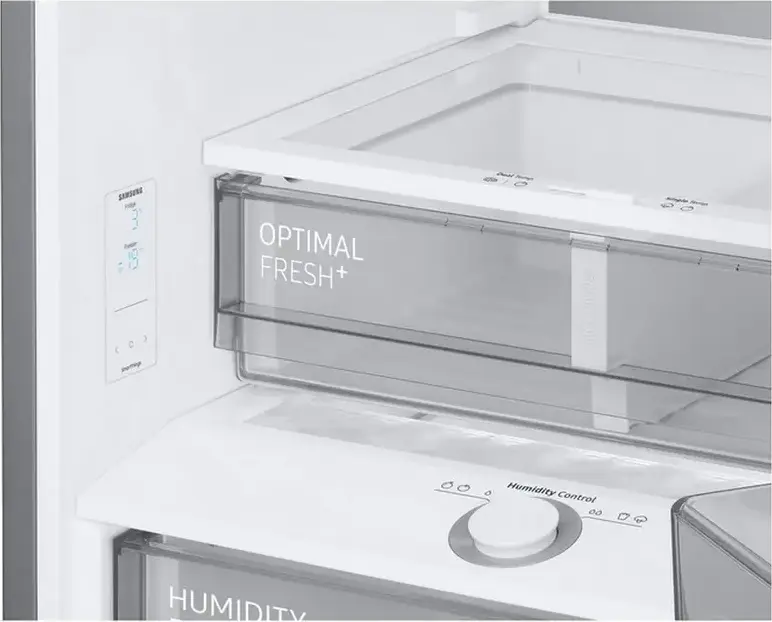 Samsung RB38C7B4EB1 Combi Refrigerator, No Frost, Digital Inverter, SpaceMax, 390L Net Volume, AI Energy Mode, SmartThings, Black, 203x59.5x65.8 cm