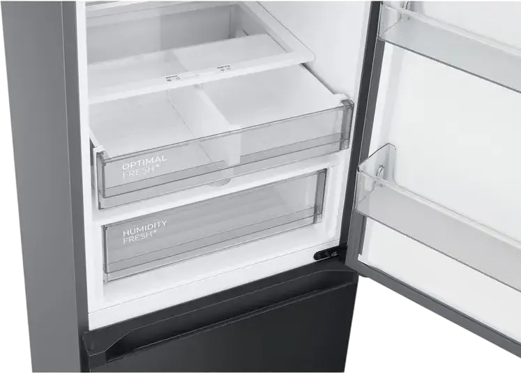 Samsung RB38C7B4EB1 Combi Refrigerator, No Frost, Digital Inverter, SpaceMax, 390L Net Volume, AI Energy Mode, SmartThings, Black, 203x59.5x65.8 cm
