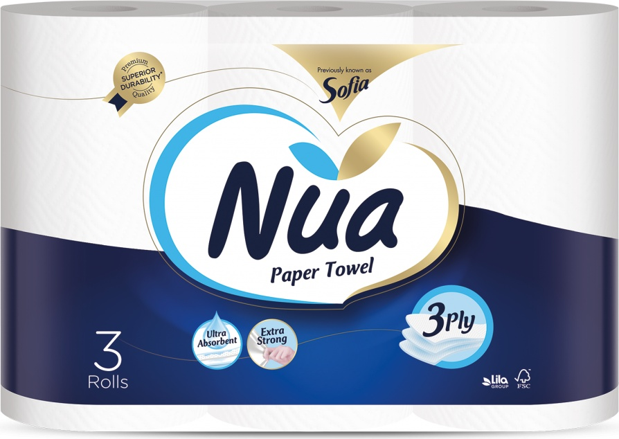 NUA Полотенца кухонные   3 рулона 3 слоя  10m