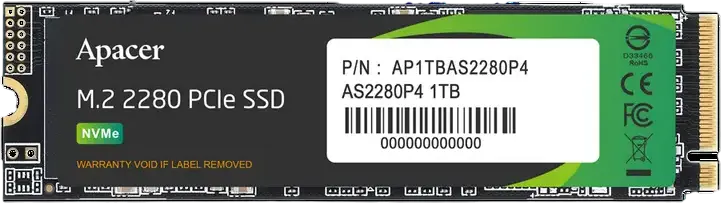 Unitate SSD Apacer AS2280P4, 1000GB, AP1TBAS2280P4-1