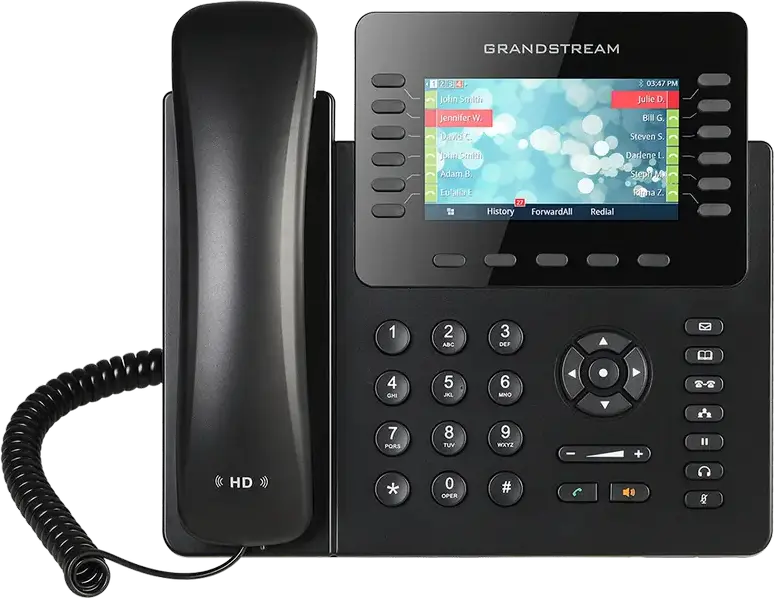 Telefon IP Grandstream GXP2170, Ecran LCD Color 4.3 inch, 6 Conturi SIP, 12 Taste de Linie, Dual Gigabit PoE, Bluetooth, Conferinta 5-cai, Negru