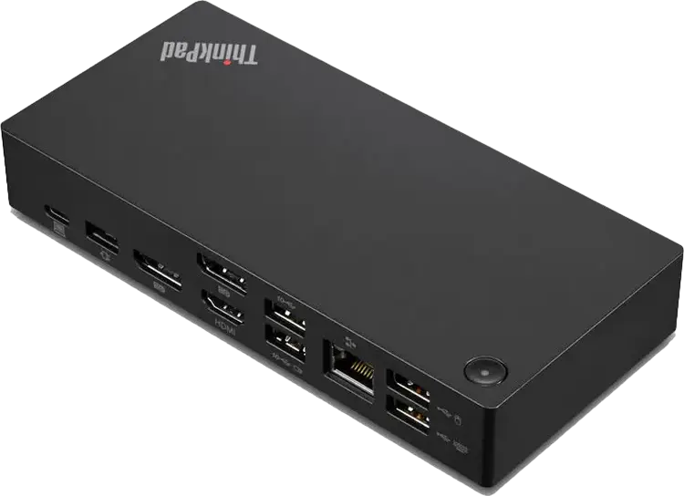 Док-станция Lenovo ThinkPad Hybrid USB-C с USB-A 40AF0135EU, 4K UHD 60Гц, 2x HDMI, 2x DisplayPort, питание 90Вт, RJ45 LAN, черный