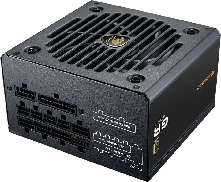 Cougar GR 750W Power Supply, CGR GDN-750, 80 PLUS Gold Efficiency, Fully Modular ATX PSU, PCIe 5.1 Ready with 12V-2X6 Connector, Active PFC, Black