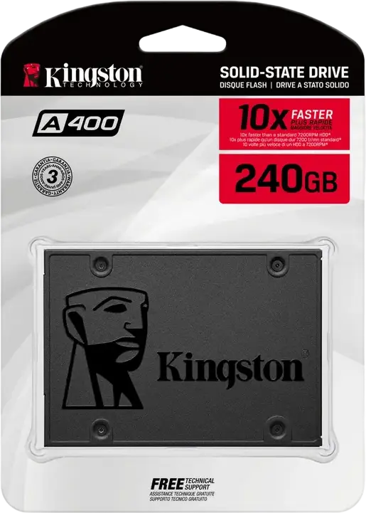 SSD Kingston A400 240GB 2.5" Intern SATA III 6Gb/s 3D TLC NAND Flash Viteza Citire pana la 500MB/s Scriere 350MB/s SA400S37/240G