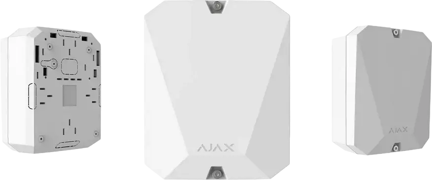 Ajax MultiTransmitter Integration Module for Wired Sensors, 18 Alarm Zones, NO/NC/EOL Support, 2000m Range, White