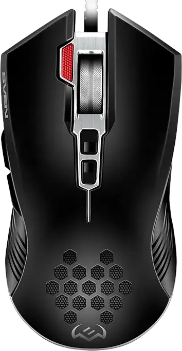 Mouse Gaming Optic cu Fir SVEN RX-G850, Rezolutie 6400 DPI Reglabila, 7 Butoane, Macro Programabile, Iluminare RGB, Corp Metalic, Negru