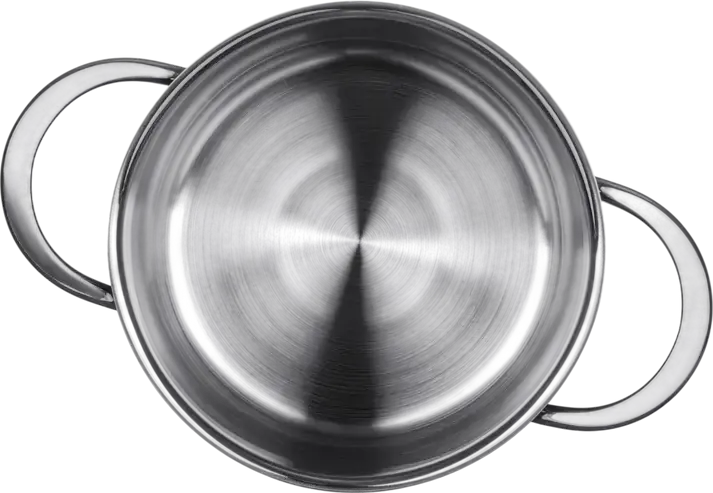 Ardesto AR0723S Black Mars Stainless Steel 18/10 Saucepan, 2.3L Pot with Glass Lid, 18cm Diameter, Induction Compatible, Chrome Satin Finish