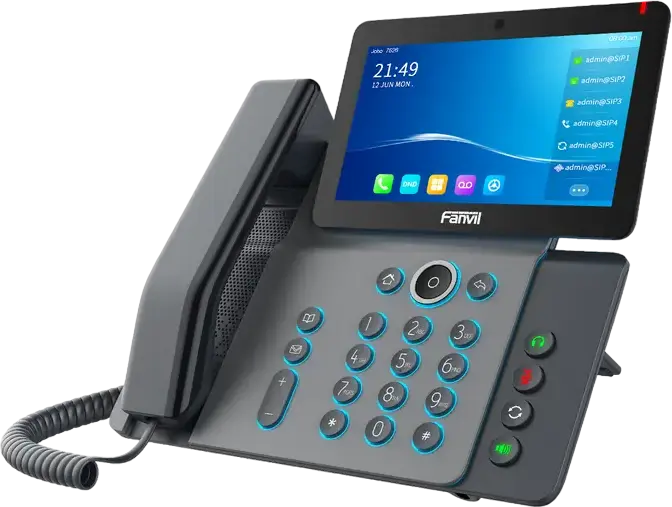 Fanvil V67 Flagship Smart Video IP Phone, 7-inch Color Touch Screen, Android 9.0, 20 SIP Lines, 1080p HD Video, Bluetooth 5.0, Dual-band Wi-Fi, PoE