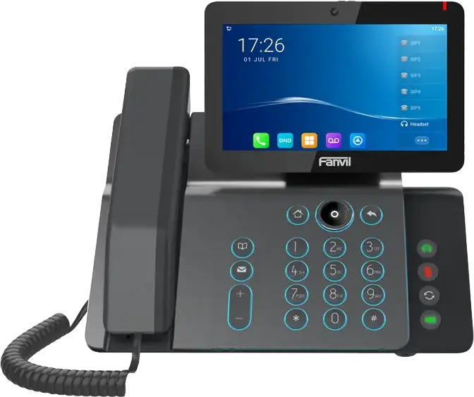 Fanvil V67 Flagship Smart Video IP Phone, 7-inch Color Touch Screen, Android 9.0, 20 SIP Lines, 1080p HD Video, Bluetooth 5.0, Dual-band Wi-Fi, PoE