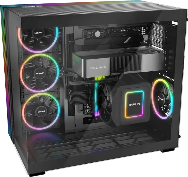 Корпус be quiet! Light Base 900 DX BGW69 Midi-Tower, Черный, панорамное закаленное стекло, инвертируемое шасси, поддержка E-ATX, радиатор 420мм, ARGB LED лента