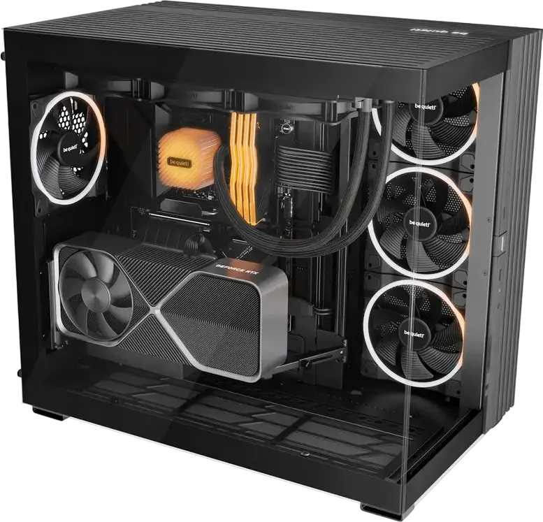 Корпус be quiet! Light Base 900 DX BGW69 Midi-Tower, Черный, панорамное закаленное стекло, инвертируемое шасси, поддержка E-ATX, радиатор 420мм, ARGB LED лента
