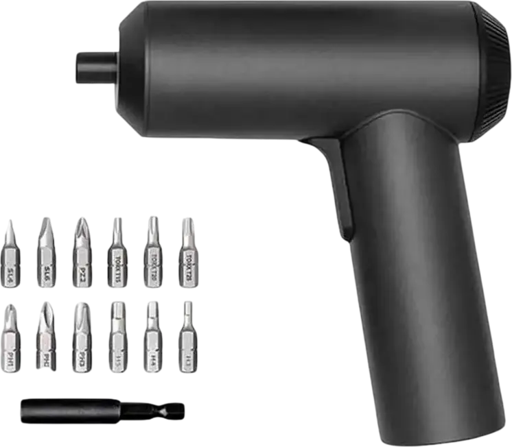Xiaomi Mi Cordless Screwdriver MJDDLSD001QW Electric Power Tool, 3.6V, 5 N.m Max Torque, 200 r/min Speed, Includes 12 Bits and Extension Rod, Black
