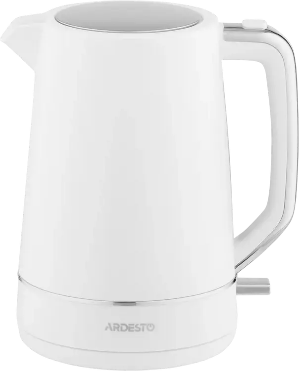 Fierbător electric Ardesto EKL-450W, Capacitate 1.7L, Putere 2200W, Corp din Plastic, Element de Incalzire Ascuns, Protectie Impotriva Fierberii uscate, Alb