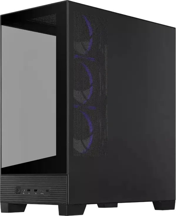 ASUS A31 PLUS TG ARGB Mid Tower ATX Case, Black, Tempered Glass Panoramic Side Panel, 4x ARGB Fans, 360mm Radiator Support, 380mm GPU Max, ATX/mATX/ITX
