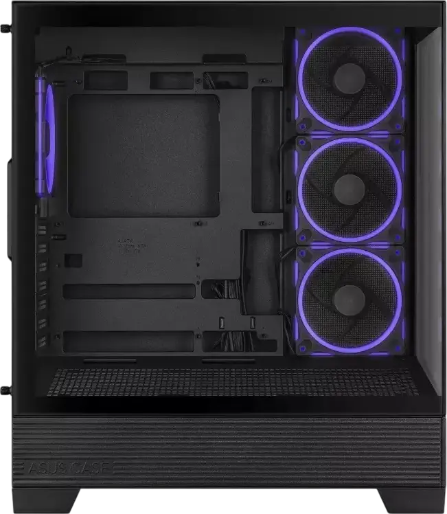 ASUS A31 PLUS TG ARGB Mid Tower ATX Case, Black, Tempered Glass Panoramic Side Panel, 4x ARGB Fans, 360mm Radiator Support, 380mm GPU Max, ATX/mATX/ITX