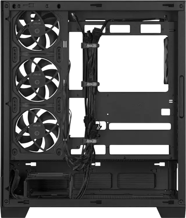 ASUS A31 PLUS TG ARGB Mid Tower ATX Case, Black, Tempered Glass Panoramic Side Panel, 4x ARGB Fans, 360mm Radiator Support, 380mm GPU Max, ATX/mATX/ITX