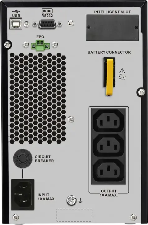 APC Easy UPS On-Line SRV Double-Conversion Tower UPS, 1000 VA, Pure Sine Wave, 230V, LCD Display, USB, RS232, EPO, Network Management Slot