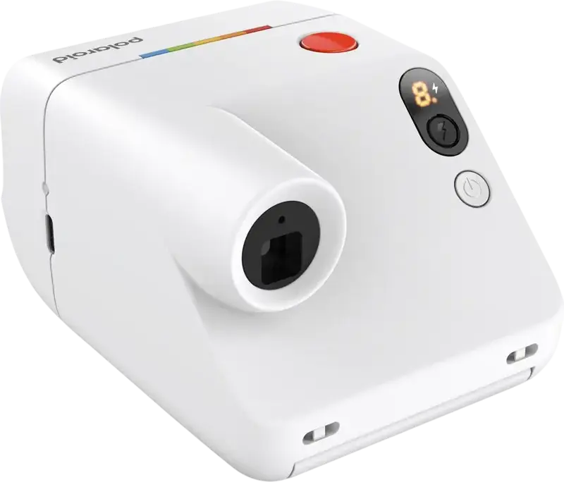 Polaroid Go Generation 3 Instant Camera, White, 63.75mm Lens, Xenon Flash, Selfie Mirror, Self-Timer, Double Exposure, USB Type-C