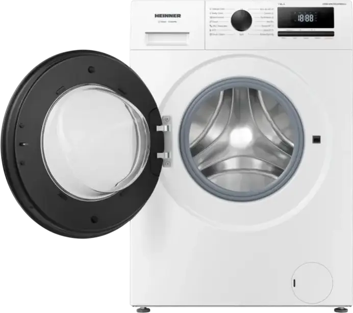 Masina de spalat rufe cu incarcare frontala Heinner HWM-HME1014IVA10+++, 10 kg, 1400 rpm, Motor Inverter, Clasa Energetica A, 15 Programe, Steam Care, Alb/Negru