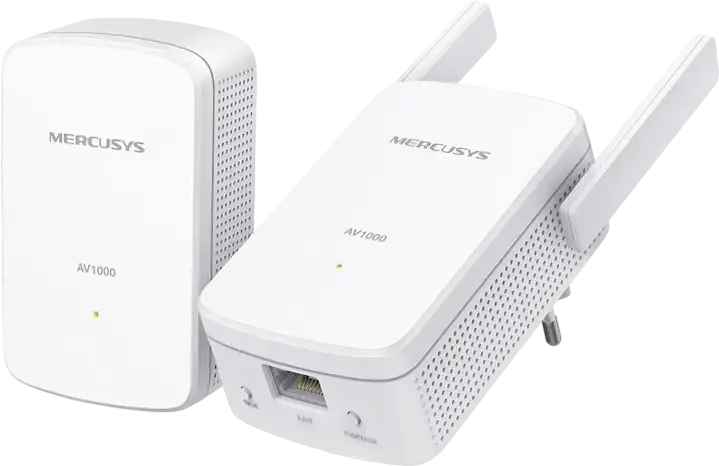 Wi-Fi + Powerline adapter MERCUSYS MP510 KIT, AV1000, 1000 Mbps, Alb