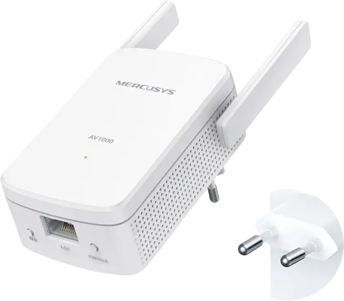 Mercusys MP510 KIT AV1000 Gigabit Powerline Wi-Fi Extender Kit, 1000 Mbps Powerline, 300 Mbps Wireless, HomePlug AV2, Gigabit Ethernet Port, White