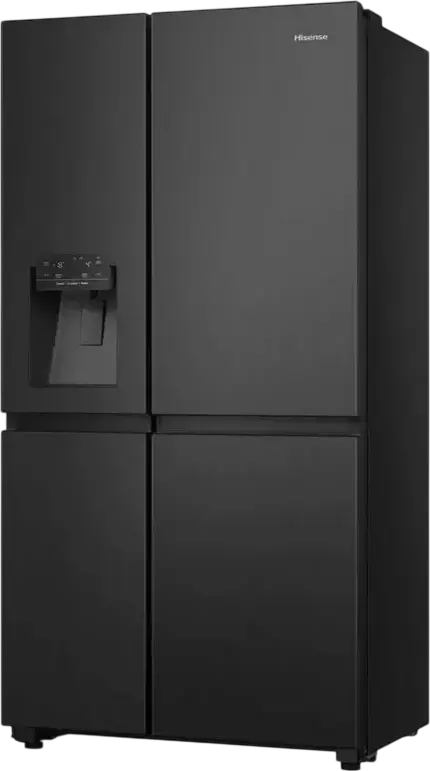 Hisense RS818N4TFE Side-by-Side Refrigerator, 632L, No Frost, Multi Air Flow, Inverter Compressor, Water and Ice Dispenser, Wi-Fi, Black, Energy Class E