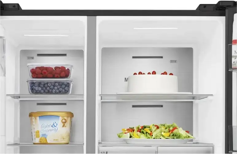 Hisense RS818N4TFE Side-by-Side Refrigerator, 632L, No Frost, Multi Air Flow, Inverter Compressor, Water and Ice Dispenser, Wi-Fi, Black, Energy Class E