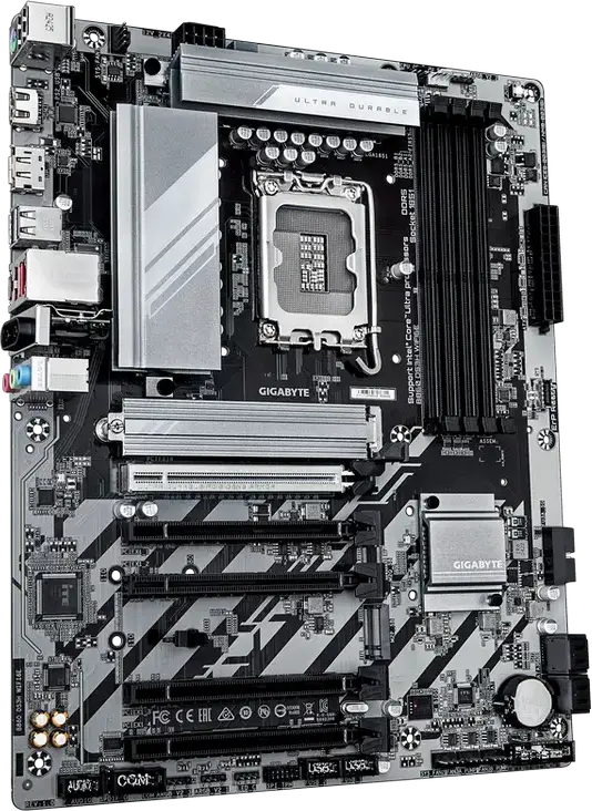 Gigabyte B860M DS3H WIFI6E Motherboard, LGA1851 Socket, Intel B860 Chipset, DDR5 9066MHz OC, ATX, PCIe 5.0, M.2 Gen5, Wi-Fi 6E, Bluetooth 5.3