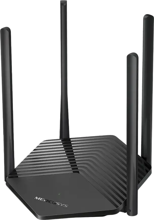 Роутер Mercusys MR60X AX1500 Dual-Band Wi-Fi 6, 1500 Мбит/с, 4 фиксированные антенны, MU-MIMO, OFDMA, WPA3, EasyMesh, Гигабитные порты, Черный