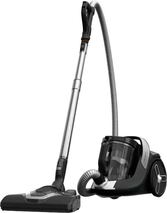 Rowenta RO7C66EA Green Force Cyclonic Effitech+ Bagless Cylinder Vacuum Cleaner, 900W Suction, HEPA Filter, 2.5L Container, Turbo Brush, Black/Silver