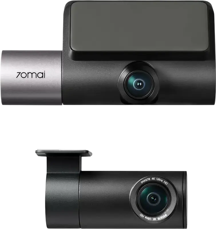Set Camera Auto 70mai T800 Dual Channel, Camera Frontala 4K UHD si Camera Spate RC41, Unghi Vizualizare 146 Grade, Inregistrare HDR, Wi-Fi, Negru
