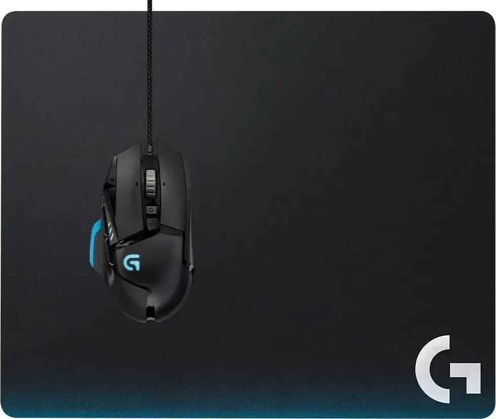Logitech G440 Hard Gaming Mouse Pad, Textured Polyurethane Surface, Rubber Base, 340 x 280 x 1 mm, Black, Optimized for Optical and Laser Sensors