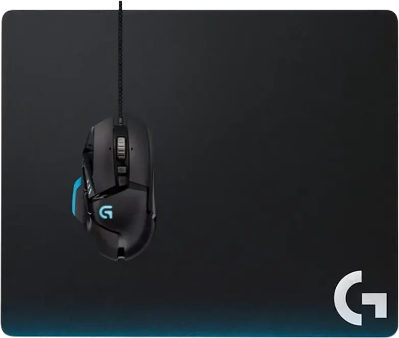 Logitech G440 Hard Gaming Mouse Pad, Textured Polyurethane Surface, Rubber Base, 340 x 280 x 1 mm, Black, Optimized for Optical and Laser Sensors